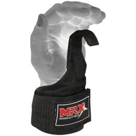 MRX Power Weight Lifting Straps Wrist Support Heavyduty Gym Training Bandage Cordura Hook Deadlifting Wraps Black
