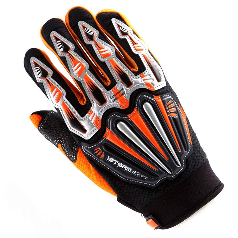 1Storm Youth Kids Motocross Gloves Motorcycle Bmx Mx Atv Dirt Bike Bicycle Cycling Gloves Skeleton Orange