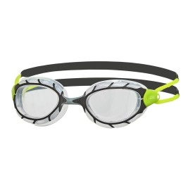 Zoggs Predator Next Gen Swimming Goggles No Leaking Anti Fog Uv Protection Triathlon (Black-Greenclear)