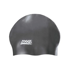Zoggs Unisexs Easy-Fit Silicone Swimming Cap, Black, One Size