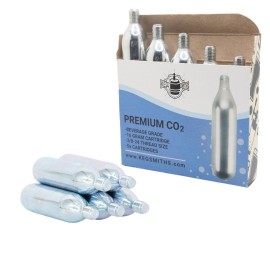 Keg Smiths 16G Beverage Grade Co2 Cartridges - Threaded, Compatible, And Outdoor Ready For Inflators And Bike Tires - 100% Safe For Food And Beverage Use