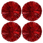 Hlonon 4 Pack Cheerleader Pom Poms Sports Dance Cheer Plastic Pom Poms Cheerleading For Sports Team Spirit Cheering (Red)