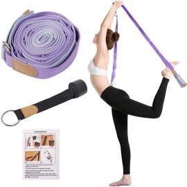 Door Leg Stretcher, Door Flexibility & Stretching Leg Strap - Great for Ballet Cheer Dance Gymnastics or Any Sport Leg Stretcher Door Flexibility Trainer Premium Stretching Equipment (Purple)