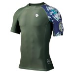 Mens Splice Uv Sun Protection Upf 50+ Skins Rash Guard Short Sleeves(Aborigines,S)