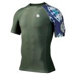 Huge Sports Mens Splice Uv Sun Protection Upf 50+ Skins Rash Guard Short Sleeves(Aborigines,L)