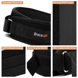 Weight Lifting Belt By Braceup For Men And Women - 4-Inch Weightlifting Workout Belt For Powerlifting Bodybuilding Gym Training And Lifting Back Support (M)