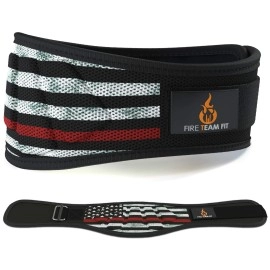 Fire Team Fit Weightlifting Belt, Weight Belt, Weight Lifting Belt For Men And Women, 6 Inch, Back Support For Lifting, Squat And Deadlifting Belt (Red Line, 30 - 34 Around Navel, Small)