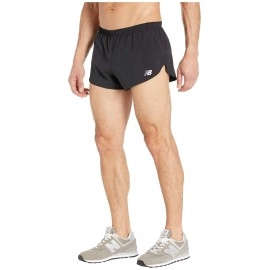 New Balance Mens Accelerate 3 Inch Split Short, Black , Large