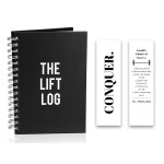The Lift Log Workout Journal with Bookmark - 6 month Daily Fitness Journal, Track Lifts, Cardio, Goals, Body Weight and More - Fitness Planner Workout Log Book with Metal Spiral Bound Hardcover