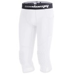 Coolomg Basketball Pants With Knee Pads Kids 34 Compression Tights White Xl