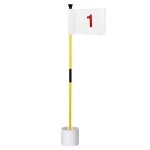 Kingtop Miniature Golf Flagstick, Practice Putting Green Flags For Yard, Golf Pin Flag Hole Cup Set, Portable 2-Section Design, 3Ft Flagpole, White Flag Numbered 1, Indoor Outdoor