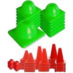 Versatyle 12In/9In/6In/2In Set Of 12 Heavy Duty Agility Training Cones For Sports & Kids Kamelkone Flexible Heavy Duty Cones For Bikes, Traffic, Soccer Drills Coaching, Field Marker & Motorcycle Cones