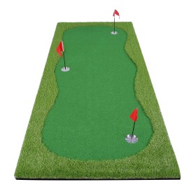 Boburacn Golf Putting Green/Mat-Golf Training Mat- Professional Golf Practice Mat- Green Long Challenging Putter For Indoor/Outdoor (Green, 4X10Ft)