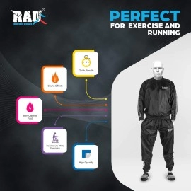 RAD Sauna Suit Men and Women, Weight Loss Sweat Suit Jacket Pant Gym, Boxing Workout (White, 5XL)
