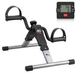 Folding Pedal Exerciser - Mini Exercise Bike Under Desk Bike Pedal Exerciser With Lcd Display For Arms And Legs Workout, Portable Desk Bike Peddler Machine For Adults & Seniors