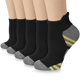 Black Copper Compression Socks For Women & Men - Arch Support Ankle Socks For Running Flight Travel Large-X-Large