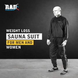 RAD Sauna Suit Men and Women, Weight Loss Sweat Suit Jacket Pant Gym, Boxing Workout (White, 4XL)