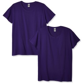Gildan Womens Heavy Cotton Adult T-Shirt, 2-Pack, Purple, 2X-Large