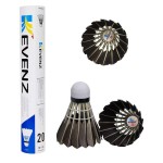Kevenz 12-Pack Goose Feather Badminton Shuttlecocks With Great Stability And Durability, High Speed Badminton Birdies Balls (Black)