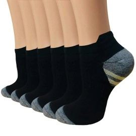 Copper Plantar Fasciitis Running Compression Socks for Men & Women -6 Pairs Arch Support Ankle Socks for Athletic&Travel
