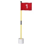 Kingtop Miniature Golf Flagstick, Practice Putting Green Flags For Yard, Golf Pin Flag Hole Cup Set, Portable 2-Section Design, 3Ft Flagpole, Red Flag Numbered 1, Indoor Outdoor