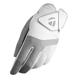 TaylorMade 2019 Kalea Women's Golf Glove, White/Gray, Worn on Left Hand, Large