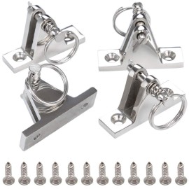 Vturboway 4 Pack Bimini Top Deck Hinge With Pin And Ring, 316 Stainless Steel, Free Installation Screws