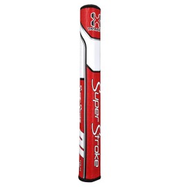 Superstroke Traxion Tour Golf Putter Grip, Red/White (Tour 2.0) Advanced Surface Texture That Improves Feedback And Tack Minimize Grip Pressure With A Unique Parallel Design Tech-Port,70102