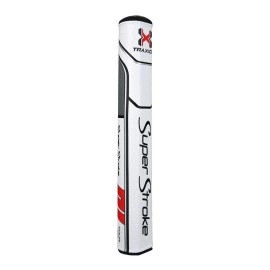 Superstroke Traxion Tour Golf Putter Grip,White/Red/Gray (Tour 5.0) Advanced Surface Texture That Improves Feedback And Tack Minimize Grip Pressure With A Unique Parallel Design Tech-Port