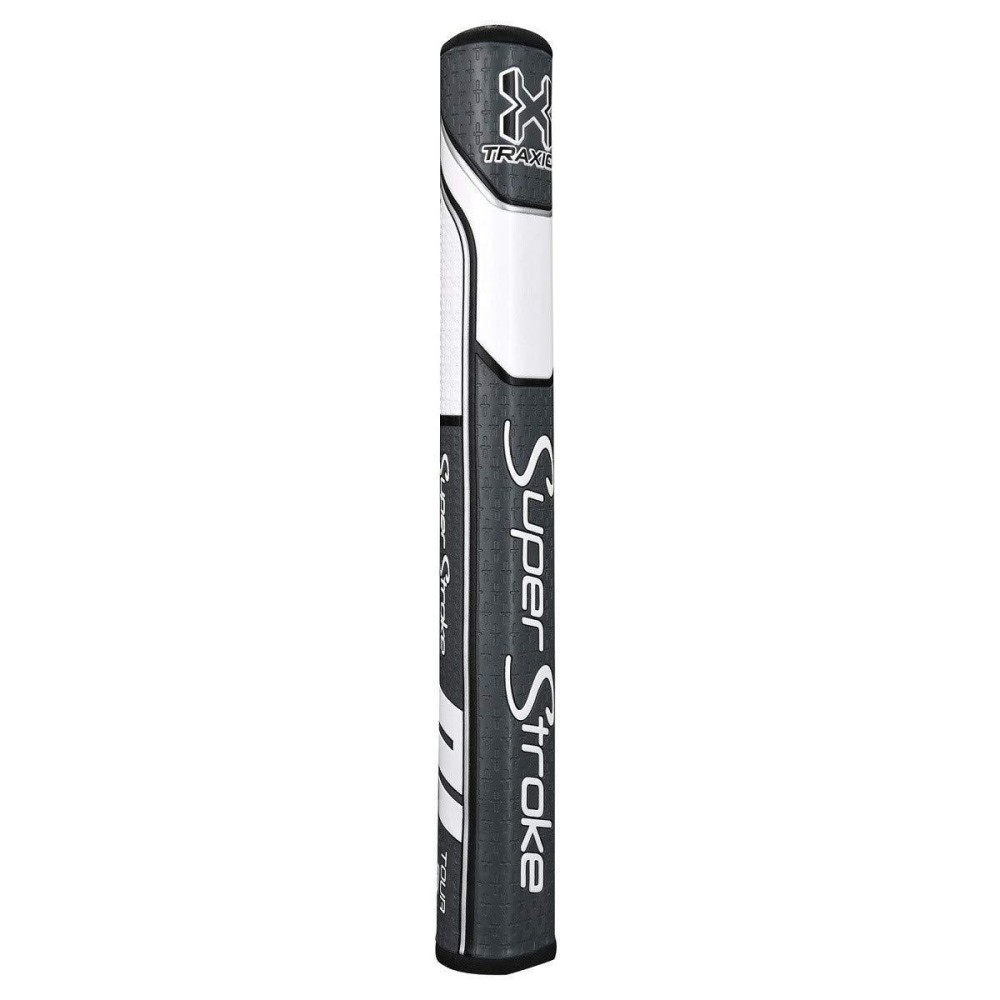 Superstroke Traxion Tour Golf Putter Grip, Gray/White (Tour 2.0) Advanced Surface Texture That Improves Feedback And Tack Minimize Grip Pressure With A Unique Parallel Design Tech-Port