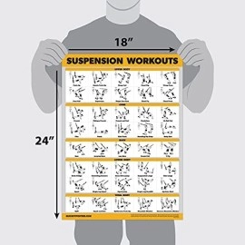 10 Pack - Exercise Workout Poster Set - Dumbbell, Suspension, Kettlebell, Resistance Bands, Stretching, Bodyweight, Barbell, Yoga Poses, Exercise Ball, Muscular System Chart (LAMINATED, 18