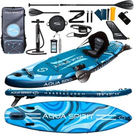 Aqua Spirit All Skill Levels Premium Inflatable Stand Up Paddle Board For Adults & Youth Beginner & Intermediate Isup Touring & Racing Model Adjustable Aluminum Paddle Carry Bag Sup Safety Leash