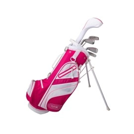 Merchants Of Golf 1112544 Tour X Jr Golf Set With Stand Bag - Pink 5 Piece - Size 1