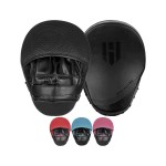 Hawk Sports Punching Mitts For Men, Women, And Kids, Leather Focus Mitts For Martial Arts And Boxing Training, Curved Punch Mitts For Karate, Kickboxing, Krav Maga, Muay Thai, And Taekwondo, All-Black