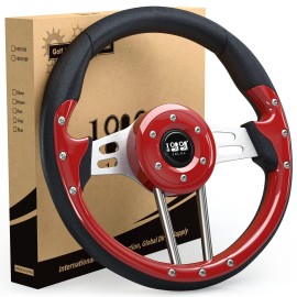10L0L Golf Cart Steering Wheel-Carbon Fiber Racing Steering Universal For Yamaha Club Car Ezgo Ergonomic Design Steering Wheel
