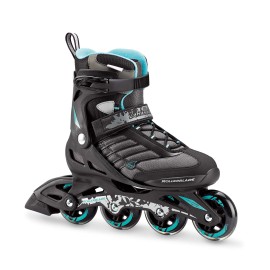 Rollerblade Zetrablade Womens Adult Fitness Inline Skate, Black And Light Blue, Performance Inline Skates