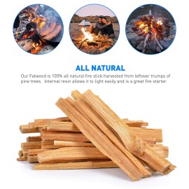 EasyGoProducts Approx. 120 Eco-Stix Fatwood Fire Starter Kindling Firewood Sticks - 100% Organic - Firestarter for Wood Stoves, Fireplaces, Campfires, Bonfires, 10 Lbs