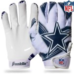 Franklin Sports Dallas Cowboys Youth Nfl Football Receiver Gloves - Receiver Gloves For Kids - Nfl Team Logos And Silicone Palm - Youth S/Xs Pair