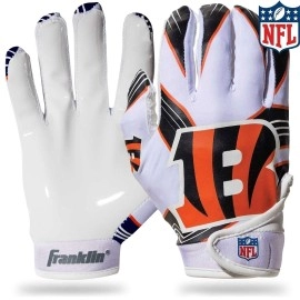 Franklin Sports Cincinnati Bengals Youth Nfl Football Receiver Gloves - Receiver Gloves For Kids - Nfl Team Logos And Silicone Palm - Youth S/Xs Pair