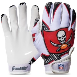 Franklin Sports Tampa Bay Buccaneers Youth Nfl Football Receiver Gloves - Receiver Gloves For Kids - Nfl Team Logos And Silicone Palm - Youth S/Xs Pair