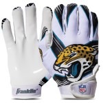 Franklin Sports Jacksonville Jaguars Youth Nfl Football Receiver Gloves - Receiver Gloves For Kids - Nfl Team Logos And Silicone Palm - Youth S/Xs Pair