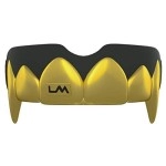 Loudmouth Sport Mouth Guard 3D Vampire Fangs Adult & Youth Mouth Guard Sports Boil & Bite Mouthguard For Football, Basketball, Hockey, Mma, Boxing, Lacrosse, More (3D Vampire Fangs - Black/Gold)