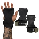 Gymreapers Weight Lifting Grips (Pair) For Heavy Powerlifting, Deadlifts, Rows, Pull Ups, With Neoprene Padded Wrist Wraps Support And Strong Rubber Gloves Or Straps For Bodybuilding (Green, Large)