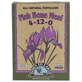Down To Earth Organic Fish Bone Meal Fertilizer Mix 4-12-0, 5 Lb