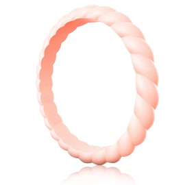 Egnaro Silicone Wedding Ring For Women,Thin And Stackble Braided Rubber Wedding Bands,No-Toxic,Skin Safe