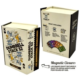 Stack 52 Dumbbell Exercise Cards. Dumbbell Workout Playing Card Game. Video Instructions Included. Perfect for Training with Adjustable Dumbbell Free Weight Sets and Home Gym Fitness. (2019 Mega Pack)