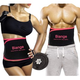 Biange Plus Size Waist Trainer for Women Men Sweat Belt Waist Trimmer Belly Band Stomach Wraps