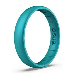 Enso Rings Thin Elements Silicone Ring Infused With Precious Elements - Stackable Wedding Engagement Band - 43Mm Wide, 175Mm Thick (Peacock Quartz, 8)