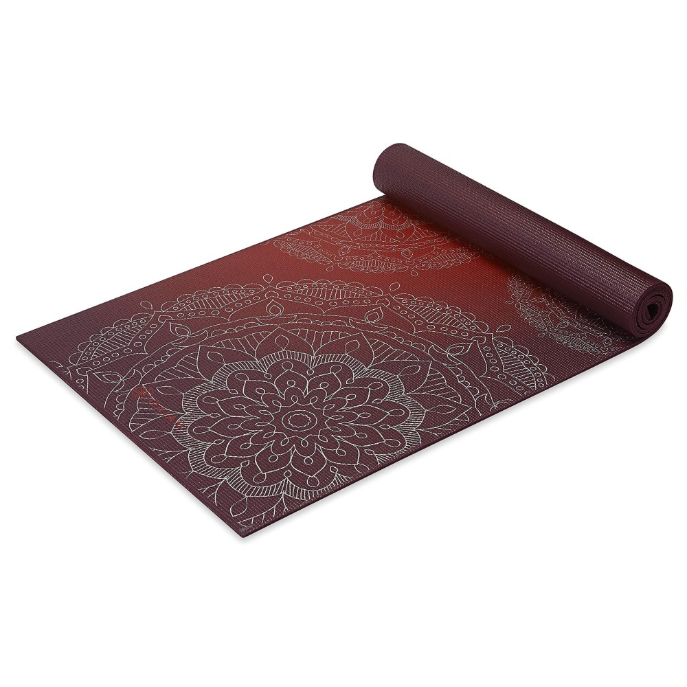 Gaiam Yoga Mat Premium Print Extra Thick Non Slip Exercise & Fitness Mat For All Types Of Yoga, Pilates & Floor Workouts, Metallic Sunset, 6Mm