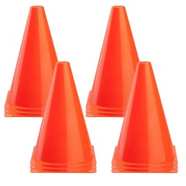 Cartman 9 Inch 12 Pack Plastic Training Cones Traffic Cones, Indoor Outdoor And Festive Events Field Marker Agility Cones For Soccer, Skating, Football, Basketball